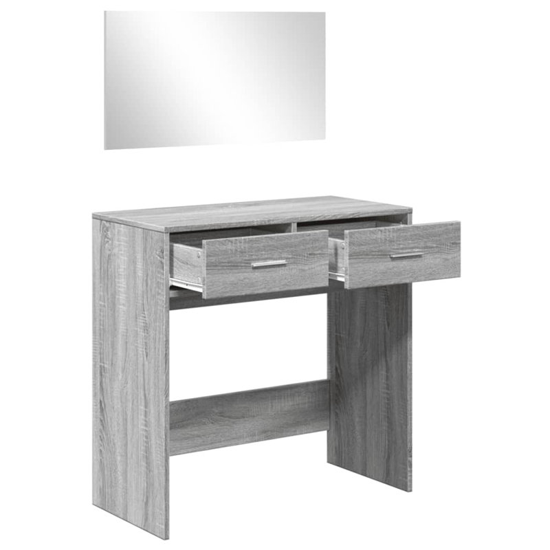 Patrizia Dressing Table with Mirror, Grey Sonoma
