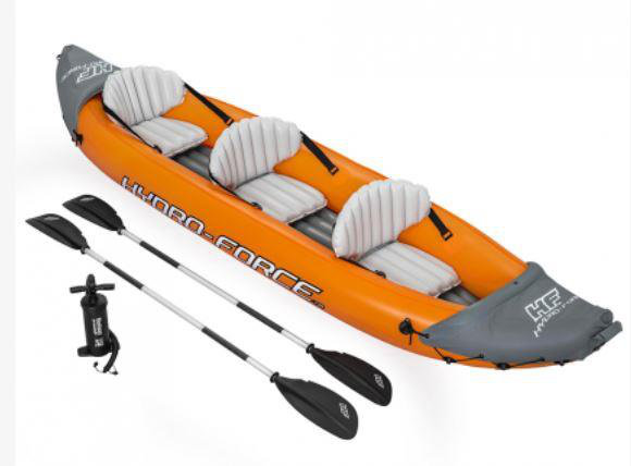 Bestway Hydro Force Rapid X3 Inflatable 3 Person Outdoor Water Sport Kayak Set
