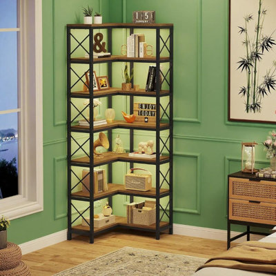 Corner Bookcase Metal 1 Piece Corner Bookcase Black Versatile Design
