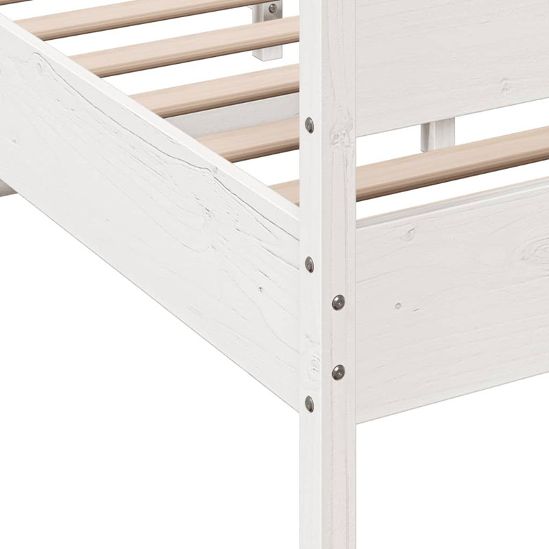 Rosalinde Solid Wood Bed, Double (4'6), White