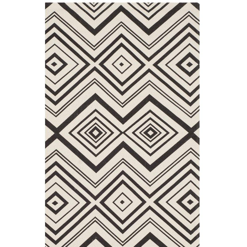 Sonny Cedar Brook Hand Loomed Cotton Geometric Rug, Rectangle 5' x 8'