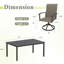 Ensemble de salle à manger rectangulaire pour 6 personnes avec chaises pivotantes en polyester enduit de PVC à 360 °-1710323215