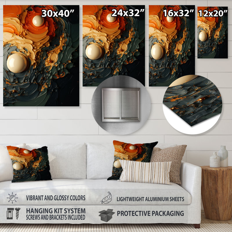 Encre liquide rouge et noire Abstraction III - encre liquide, art mural abstrait en métal, H 32 po x l 24 po x P 1 po