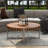 31.4" Natural Wood Texture Round Coffee Table