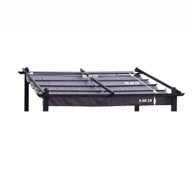 Toit de remplacement pour auvent de pergola 10X10 pi - résistance, résistance aux intempéries, installation facile, housse grise, assemblage rapide,