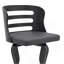 Tabouret de bar pivotant en similicuir et bois noir Lusera