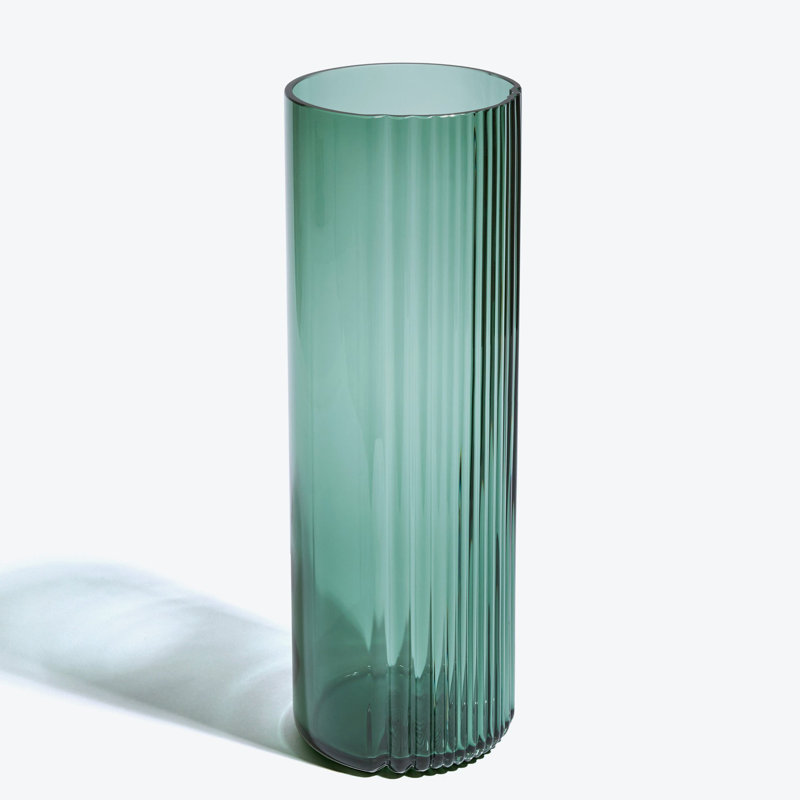 Pulse Vase, Tall, 14.9" H x 5.1" W x 5.1" D, Green