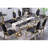Ethanael Faux Marble Top Metal Base Dining Table-609660214