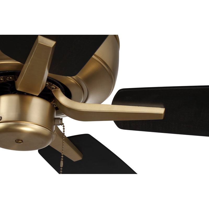 Satin Brass 52" Ceiling Fan with Black Walnut Blades