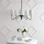 Lustre à DEL Gourde inversée classique en métal 5 lumières 32 po Jaya