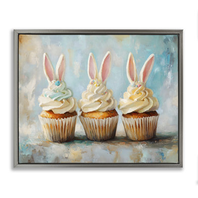 Festive Bunny Ear Cupcakes  Floater Canvas Wall Art, design by Franklyn Gregory