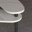 Table basse rotative à 360 ° avec plateau en pierre frittée et pieds en bois d'hévéa massif - Blanc-2101140656
