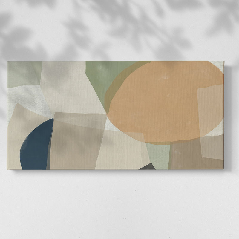 Collage Rhythm II - Toile tendue avec châssis - Prêt à accrocher, H 20 po x l 40 po