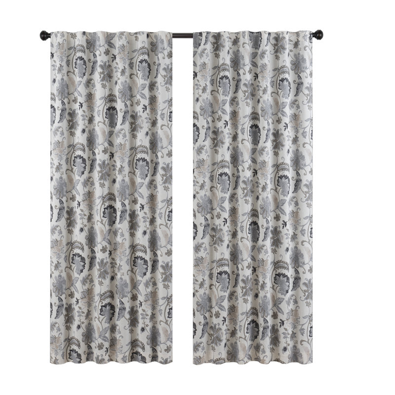 Nina Blackout Curtain Single Panel, 52"W x 95"L, Gray