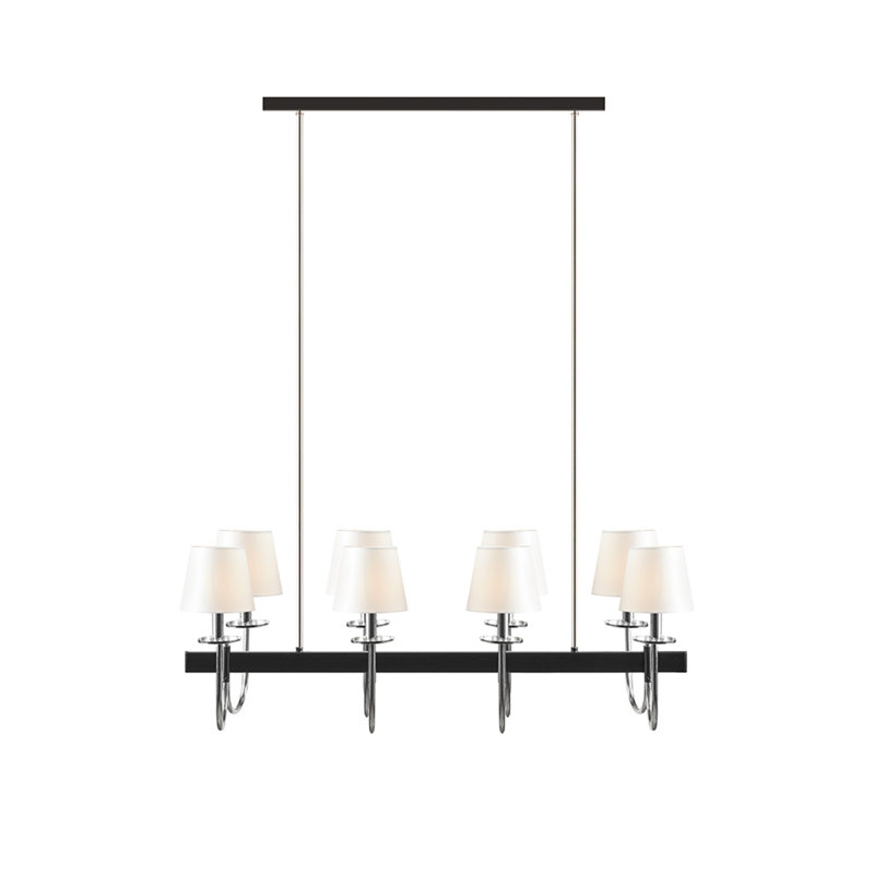 Lustre traditionnel 8 lumières avec abat-jour tambour élégant