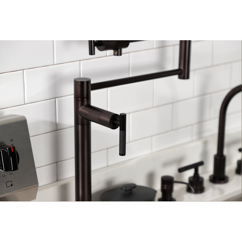 Kingston Brass Kaiser Two-Handle 1-Hole Deck Mount Pot Filler Faucet, Oil Rubbed Bronze