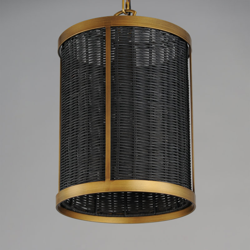 Eddyville 1 - Light Natural Aged Brass Cylinder Pendant
