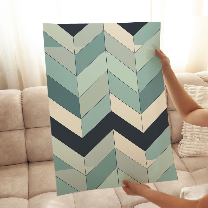 Abstract Chevron Pattern III Retro Unframed Art Print