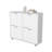 White Tilt-Out Shoe Storage Cabinet With Multiple Compartments And Modern Desig