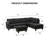 3-Piece L-Shaped Sectional Sofa and Chaise with Ottoman