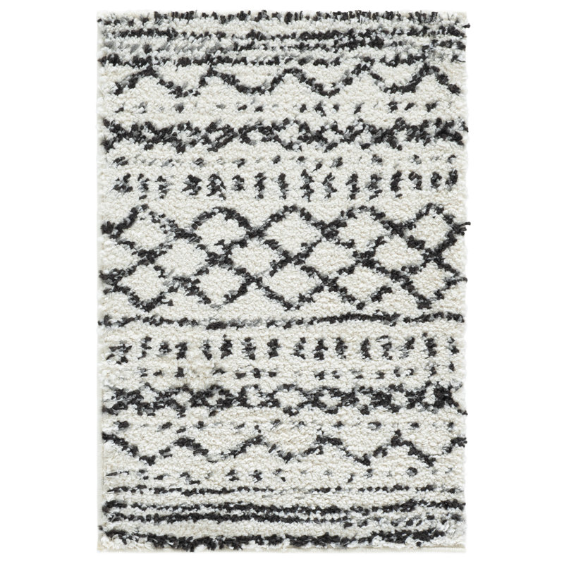 Tapis à chevrons Develin Performance, Rectangulaire 2 pi x 3 pi, Ivory/Black