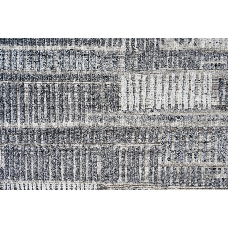 Tapis gris foncé noué à la main de haute qualité, Rectangle 12 pi x 15 pi