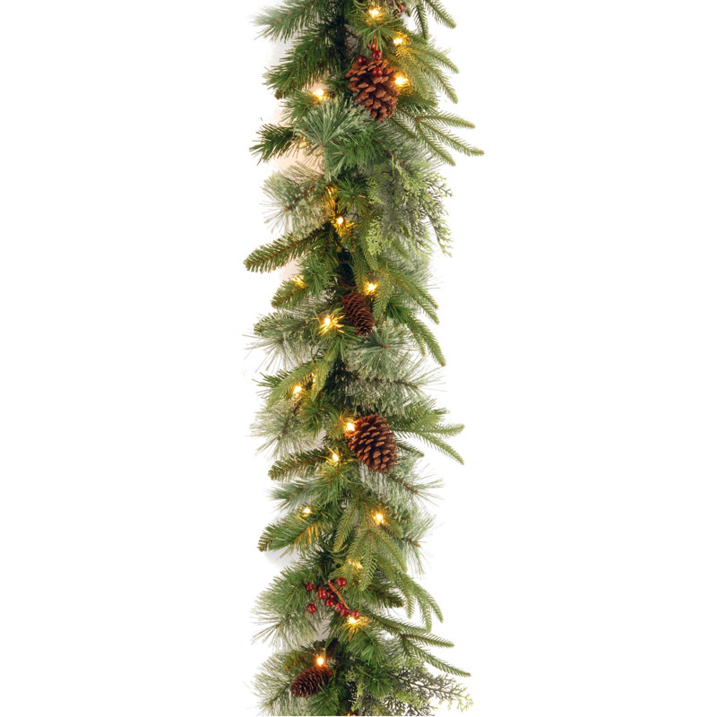 9ft. Colonial Garland with Dual Color LED Lights