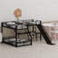 Lit superposé en L avec lit mezzanine, lit superposé triple en métal avec glissade et ports USB-769333