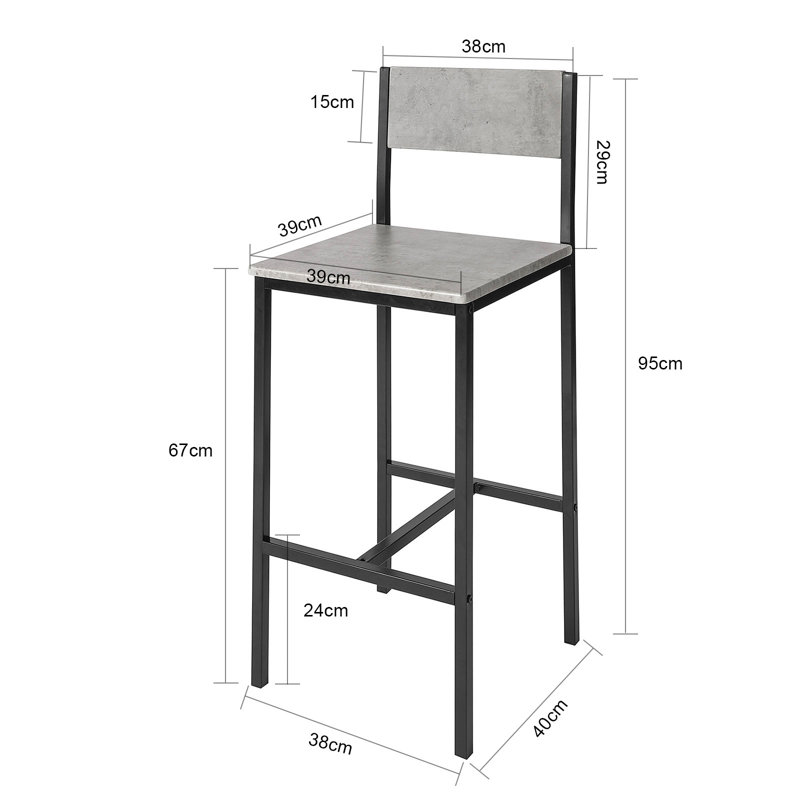 Agilbert Counter Stool with Metal Frame