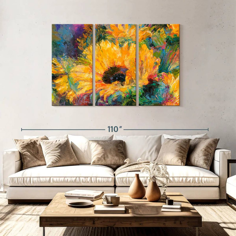 Tournesols bleus Harnek, H 48 po x l 74 po