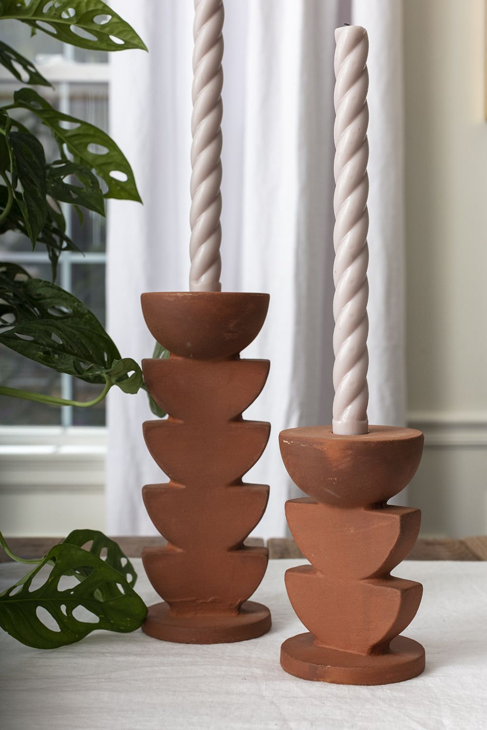 Fergal Ceramic Candlestick Holder, 5.5" H x 3.5" W x 3.5" D