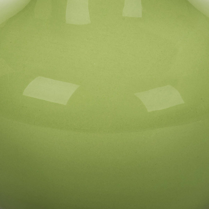 Green Ceramic Genie-Style Table Lamp with White Shade