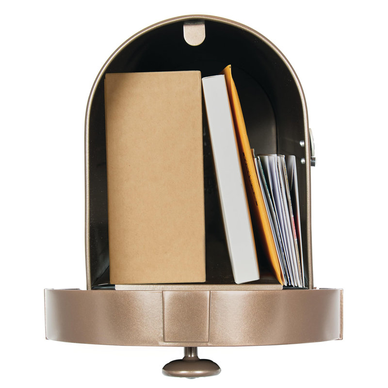 Garrison Large Venetian Bronze Steel Post Mount Mailbox