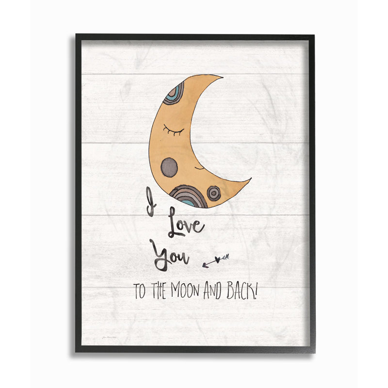 « i love you moon », art encadré Felan, H 14 po x l 11 po x P 1,5 po
