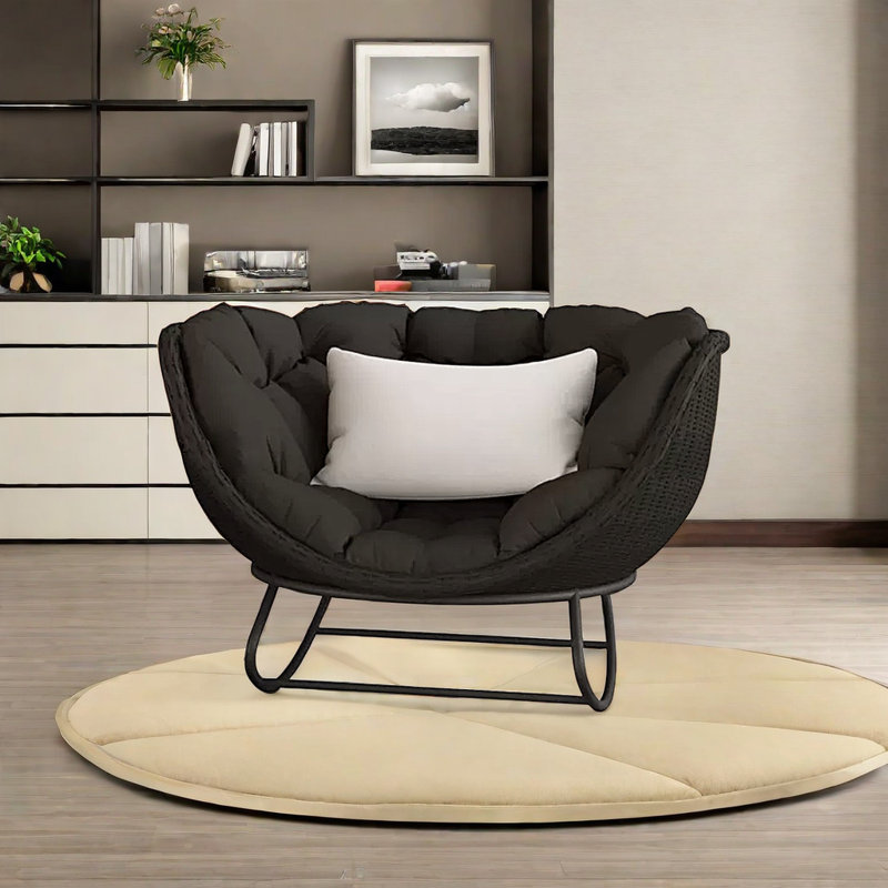Chaise berçante Deluxe PE, Noir, Noir