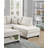 Ivory Color 3Pc Sectional Set Corduroy Upholstered LAF Sofa RAF Chaise Ottoman L-Sectional Living Room Furniture-1790503877