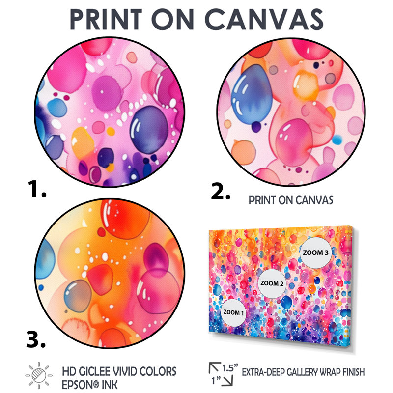 «Pink Blue Aquariums Bubbles I» - Ensemble de décorations murales aquariums, H 28 po x l 36 po x P 1 po