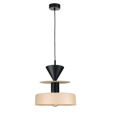 1 - Light Matte Black Drum Pendant