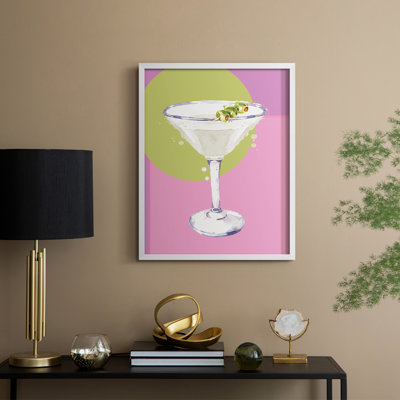 Martini Framed Print - Solid Wood