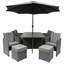 Awaiz 10 - Person Patio Dining Set Umbrella Hole Included Rectangular Table with Cushions Included