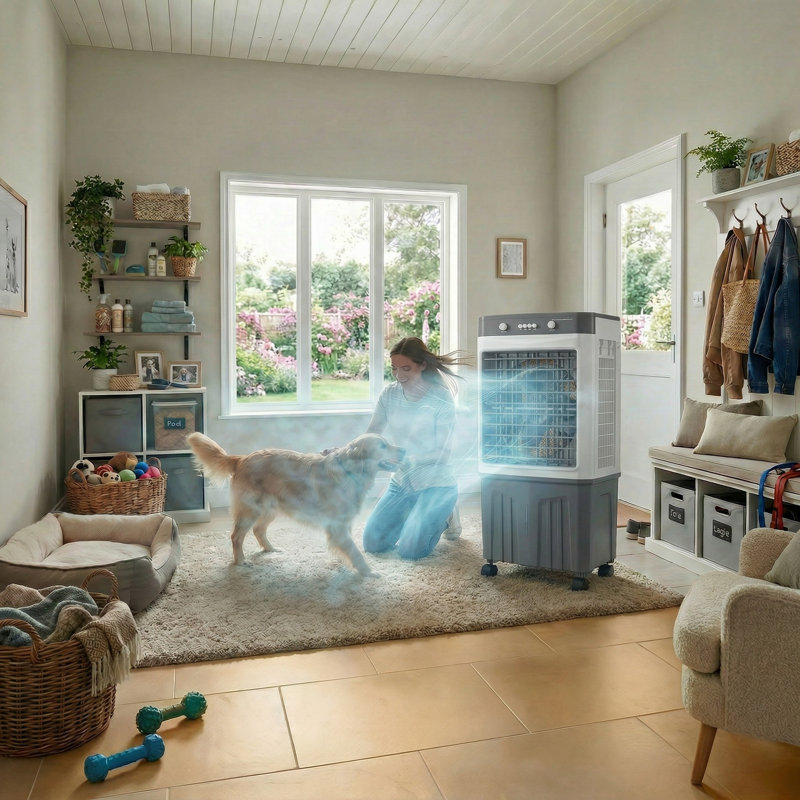 Refroidisseur d'air H 30,3 po x l 17,7 po x P 13,2 po avec réservoir d'eau de 7 gallons, White/Gray