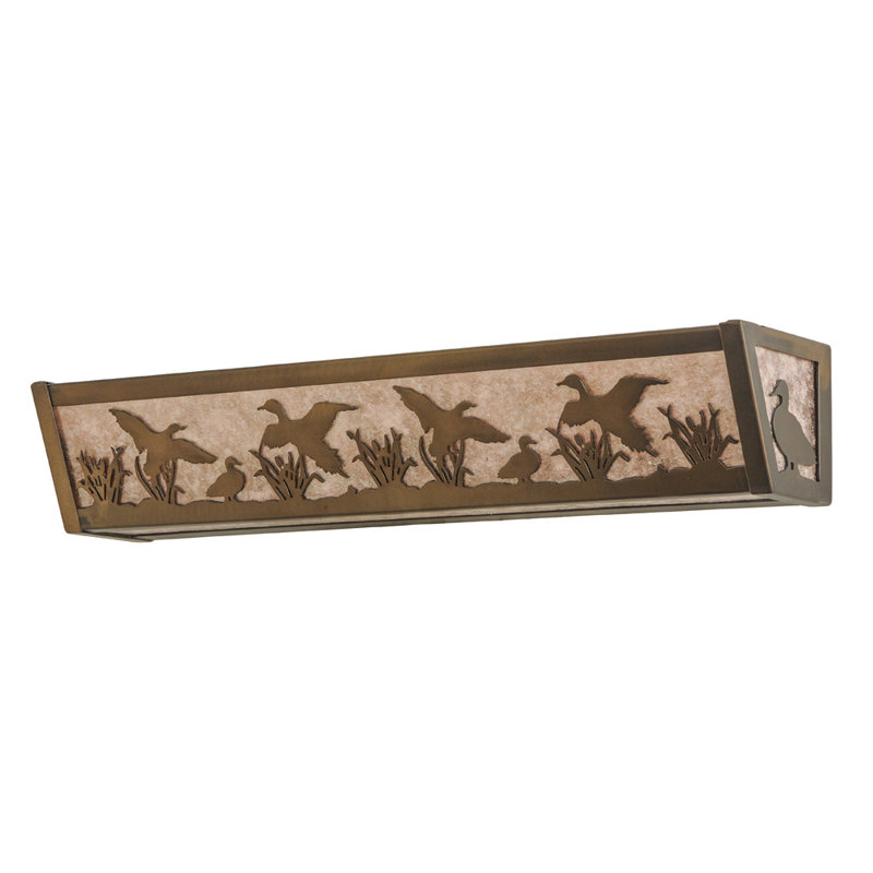 Rustic Lodge 4 - Light Bath Bar, Silver, Rust