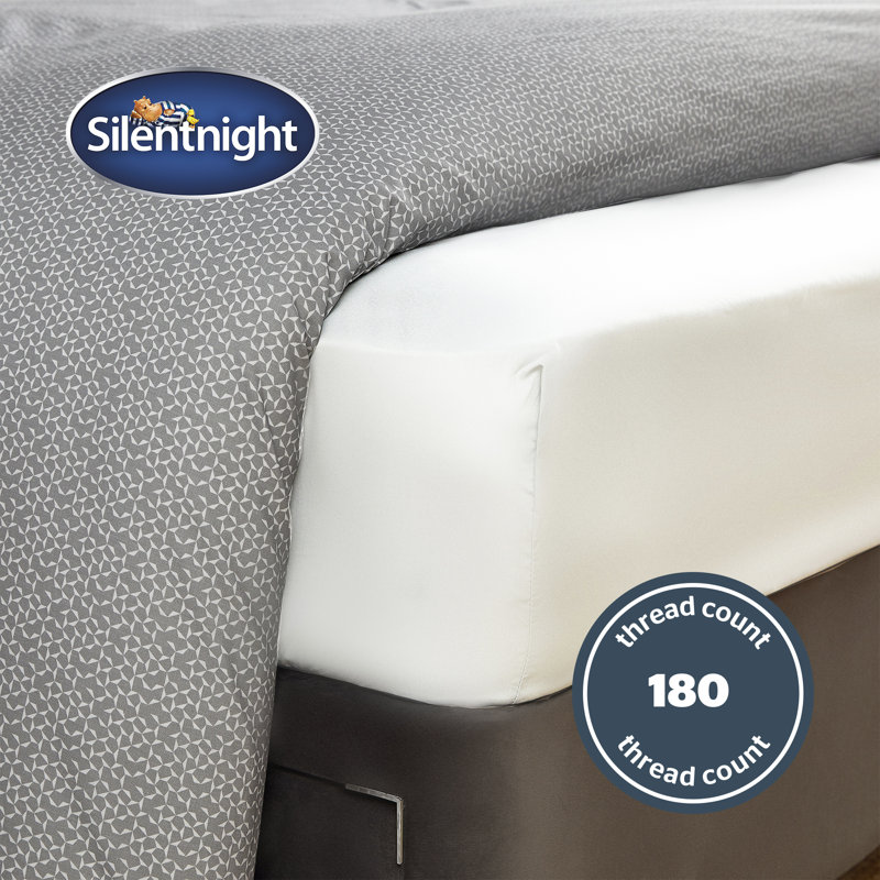 Silentnight Cotton Rich Soft Fitted Sheet, White, Small Double (4')