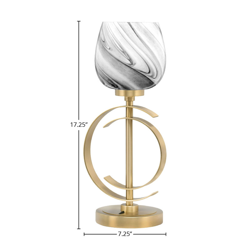 Lampe de table en acier inoxydable Vyshnavi, Laiton