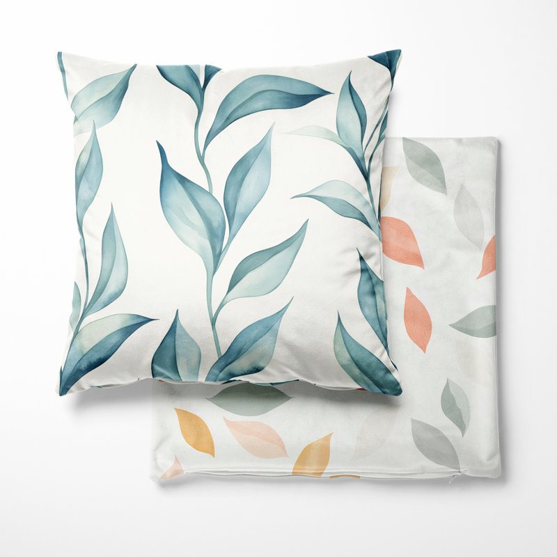 Coussin décoratif floral 2 pièces - Coussin Zen, 18"H x 18"W