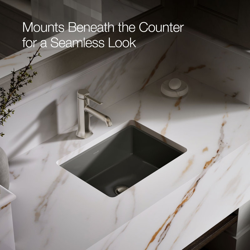 Under-Mount Bathroom Sink, Thunder Gray