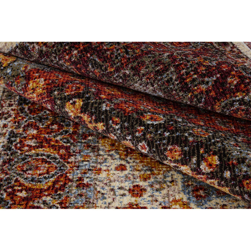 Tapis oriental rouge / beige Manteno, Rectangle de 5 pi x 7 pi