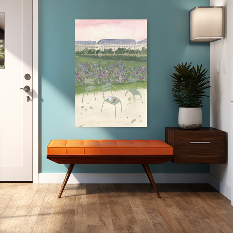 Art contemporain paysage urbain serein contemporain, H 48 po x l 32 po