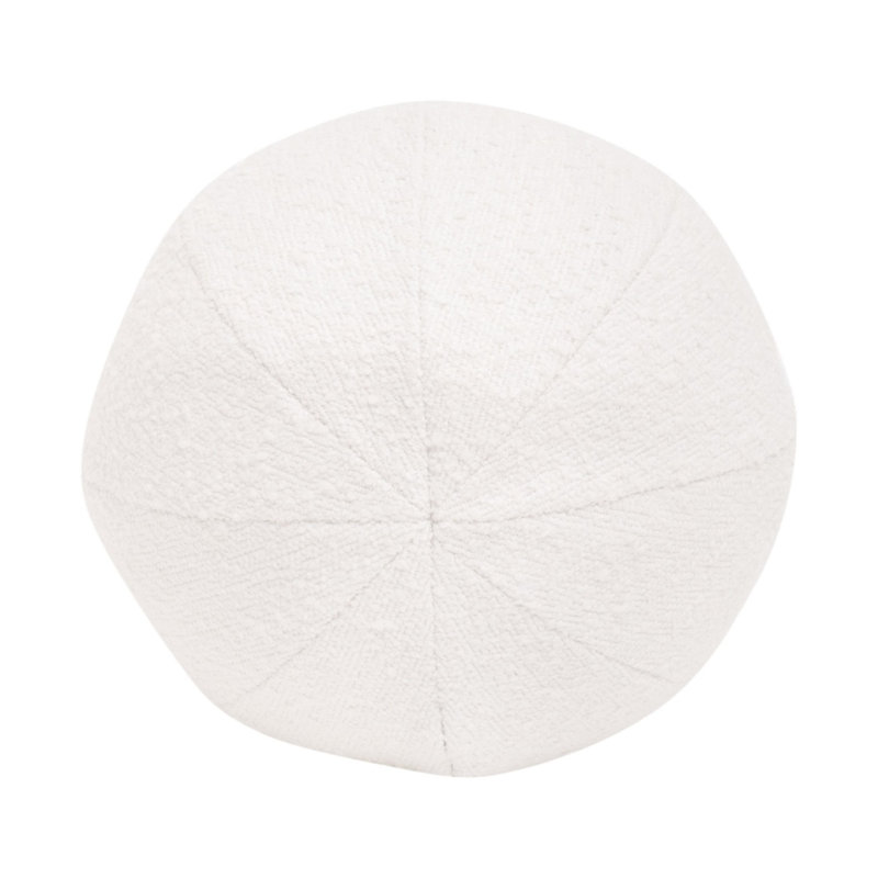 12" Sphere Polyester Upholstered Off-White Essential Pillow