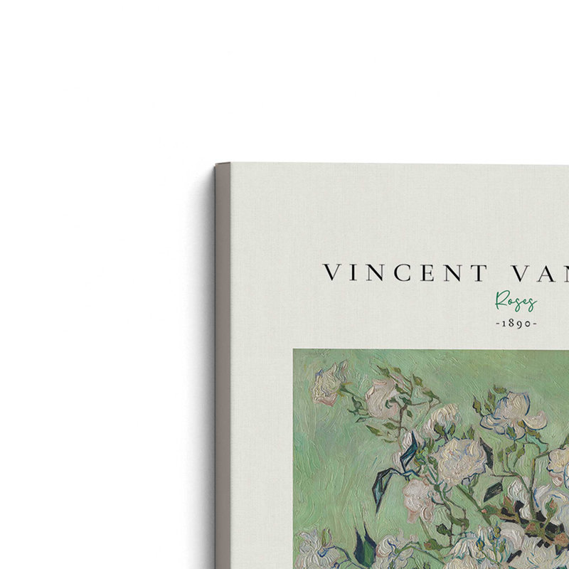 Van Gogh's Roses 1890 v2, Toile tendue, H 36 po x l 24 po